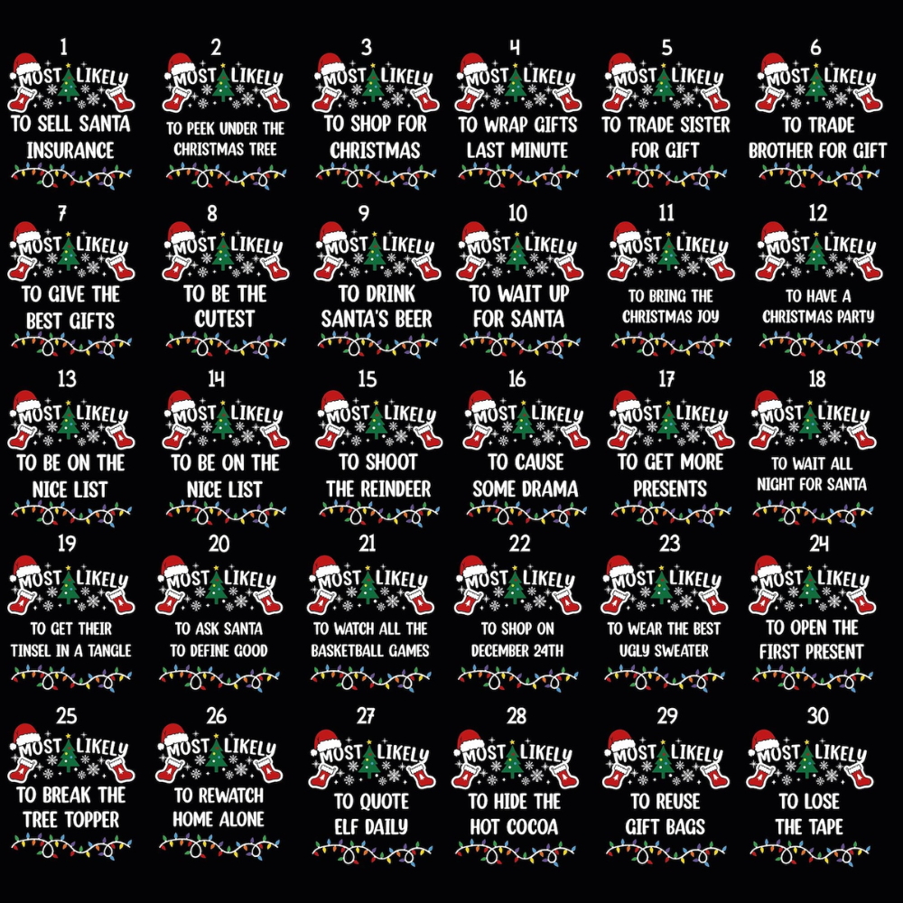 Most Likely To Custom Christmas Family Matching T Shirt, Custom Funny Christmas Family Shirts ET1178