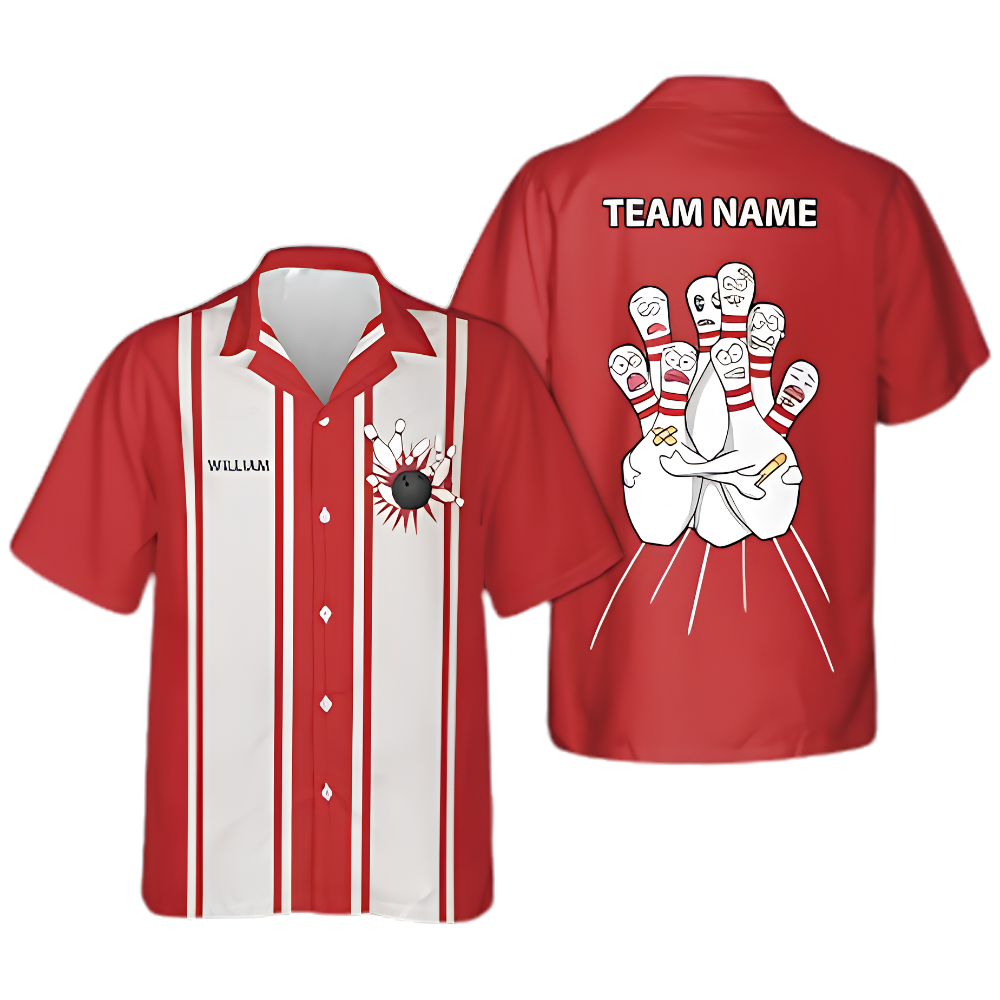 Scary Pins Custom Vintage Bowling Hawaiian Shirt Men, Custom Bowling Team Shirts BZ0860