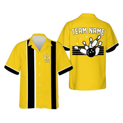 Custom Reto Puple Bowling Hawaiian Shirt For Men Women, Custom Team Retro Bowling Shirts BZ0863