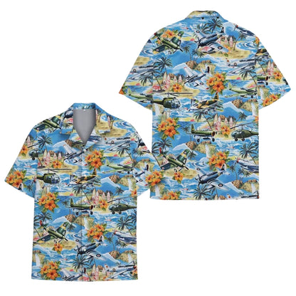 Tropical Airplane Hawaiian Shirt For Mens, Military Aircraft Aloha Hawaiian Shirt HE0478