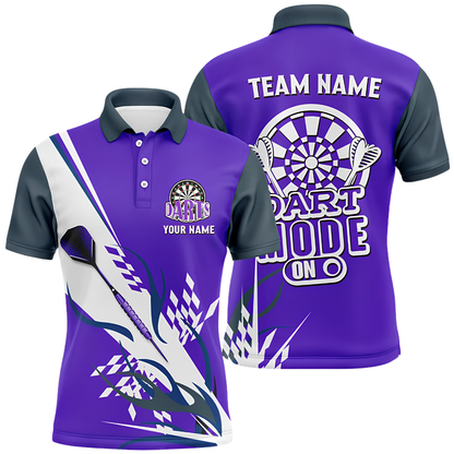 Dart Mode On Custom Mens Dart Polo Shirt, Custom Funny Darts Shirt For Team DZ0149