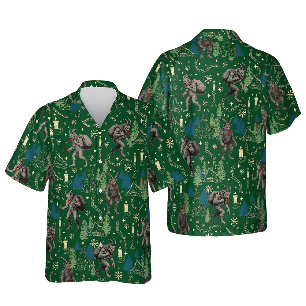 Krampus Christmas Men's Hawaiian Shirt, Christmas Krampus Hawaiian Shirt HE0803