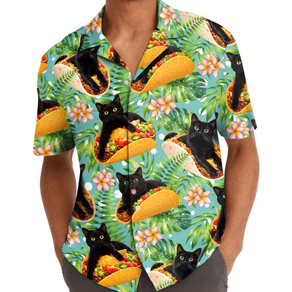 Cat Taco Tropical Hawaiian Shirt Men Women, Cat Mexcian Food Hawawiian Shirt HE0625