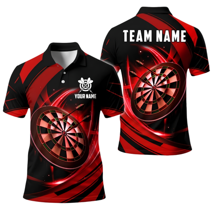 Custom Team Golden Black Darts Polo Shirt For Men, Custom Darts Team Shirt DE0121
