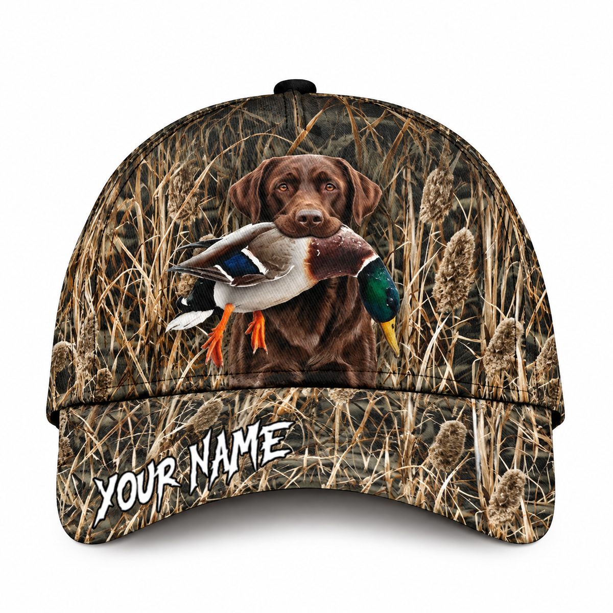 Custom Chocolate Labs Duck Hunting Baseball Cap, Custom Dog Hunting 3D Cap For Hunter CP0747