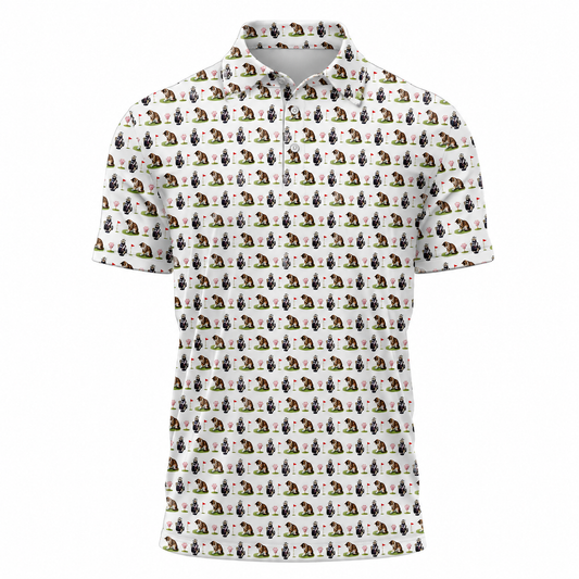 Funny Cat Golf Polo Shirt For Men, Cat Lover Golf Shirts GE0448