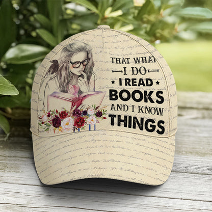 Vintage Books Read Books And Know Things Baseball Cap Lasfour CO0913