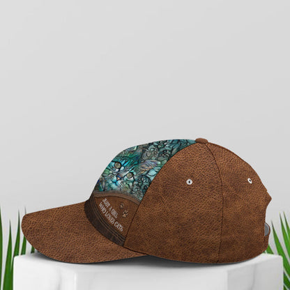Just A Girl Who Loves Cats Art Leather Style Baseball Cap Lasfour CO0815