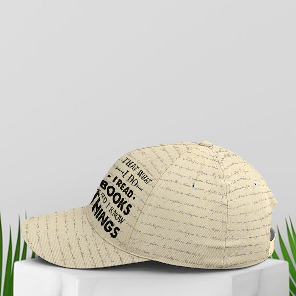 Vintage Books Read Books And Know Things Baseball Cap Lasfour CO0913