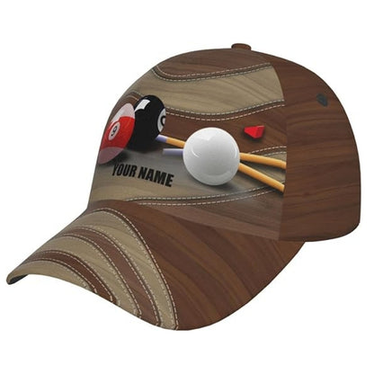 Custom Billiard Baseball Cap 3D Printed, Personalized Billiard Hat CP0459
