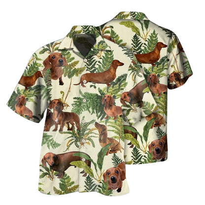 Tropical Dachshund Dog Hawaiian Shirt For Men And Women, Dachshund Lover Hawaiian Shirts HE0420