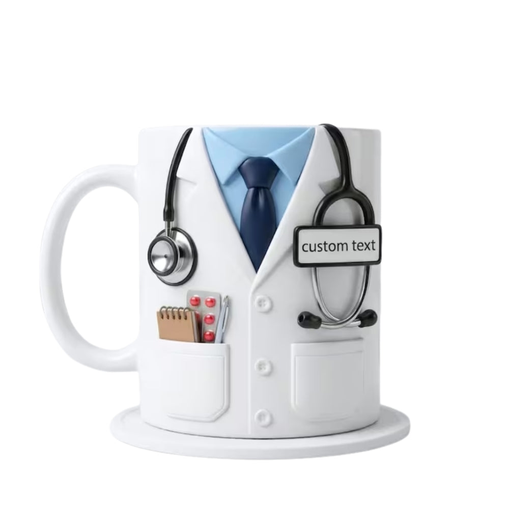 Personalized Doctor Coffee Mug 3D Printed, Custom Name Doctor Mugs ET0115