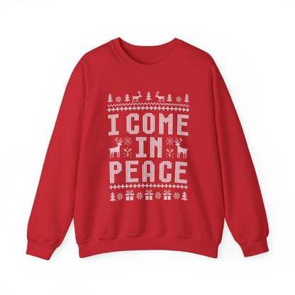 Matching I Come In Peace Couple Ugly Christmas Sweatshirts, Funny Christmas Sweatshirt For His And Her ET1349