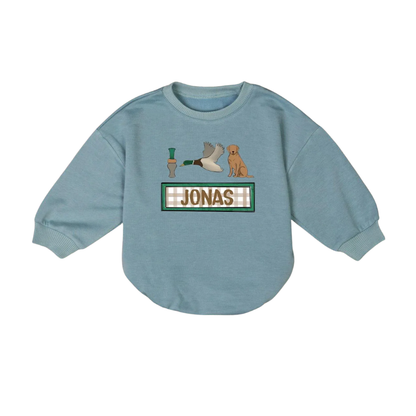 Personalized Mallard Duck Hunting Baby Romper Sweatshirt, Custom Name Hunting Baby Romper Sweatshirt BB0216