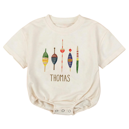 Personalized Fishing Baby Bubble T Shirt Romper for Boys, Custom Name Fishing Baby Romper BB0134