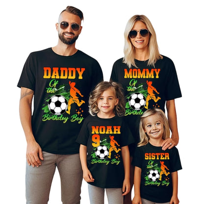 Custom Soccer Birthday Boy Matching Family T-Shirt, Custom Birthday Matching Shirts For Family ET0233