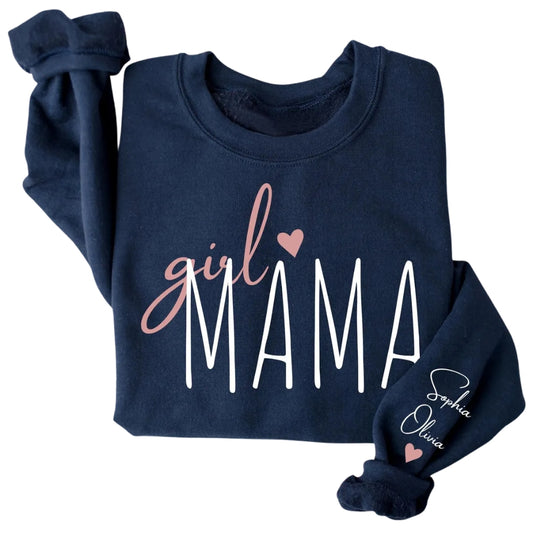 Custom Girl Mama Sweatshirt, Custom Mom of Girls Sweatshirt 2D0521