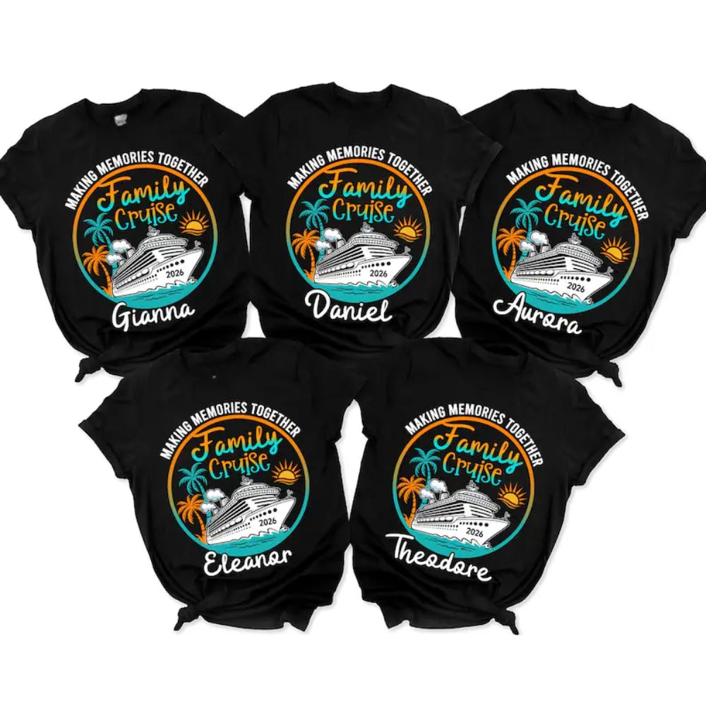 Making Memories Together Custom Cruise Family Vacation T Shirts, Custom Matching Family Cruise Vacation Shirts ET0072