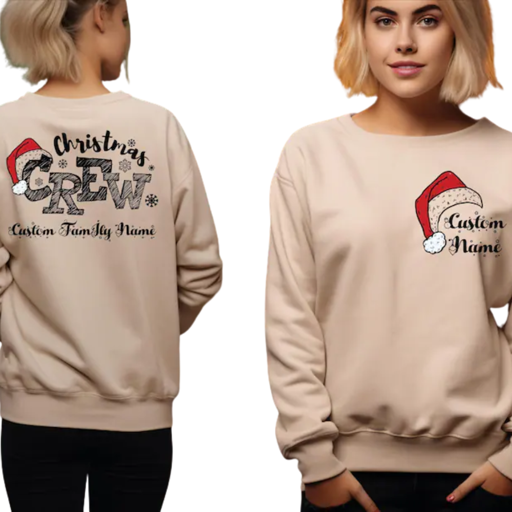 Custom Christmas Crew Sweatshirt, Custom Family Christmas Sweatshirt 2D0426
