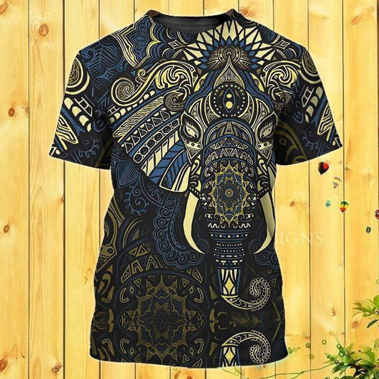 Elephant Mandala 3D All Over Print Shirt For Men Women, Hippie Shirt Mandala Elephant Pattern TO1009