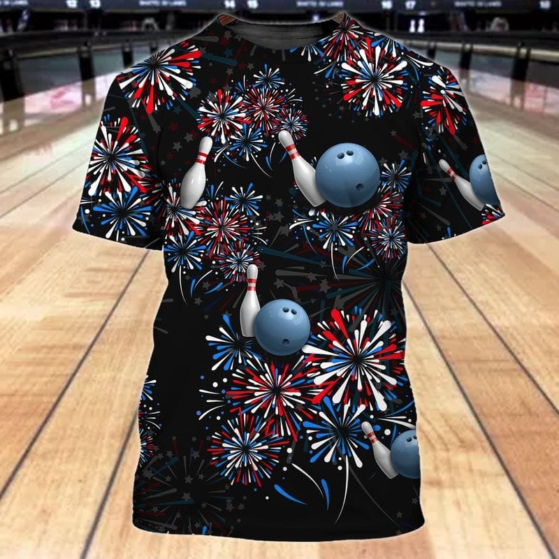 Bowling Independence Day Pattern Shirt For Men Women, International Day Bowling Shirts TO1071