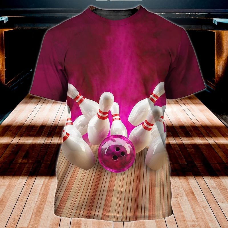 Pink Bowling Shirt, Women Bowling Player Shirt, Bowling Gifts For Her TO1070