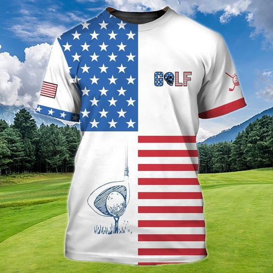 Golf USA Flag Pattern Shirt, Golfer T Shirt, Golfer Shirt For Men Women TO0951