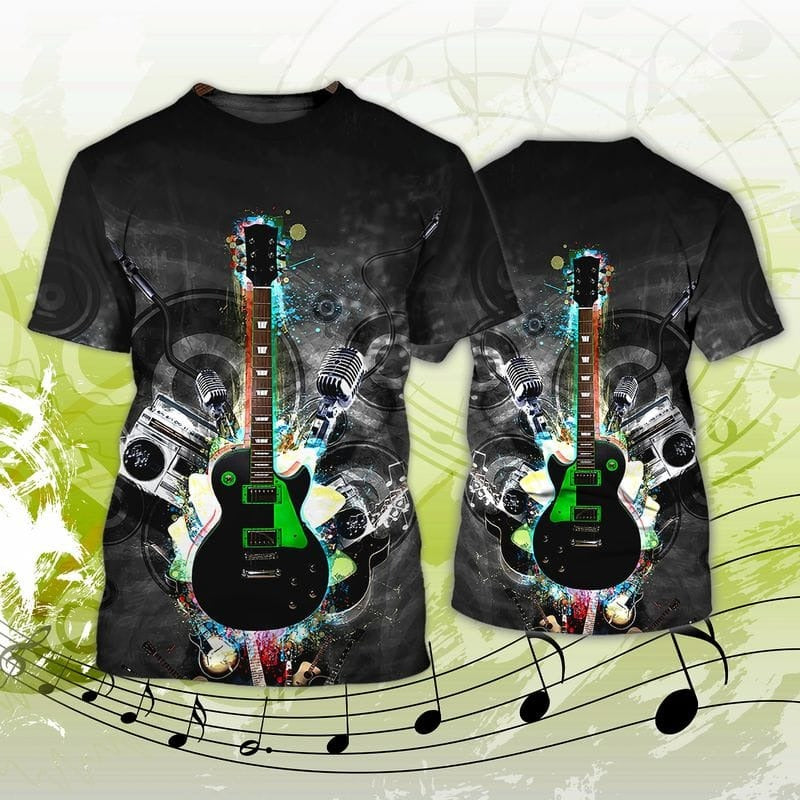 3D Full Printed Guitar T Shirt, Electric Guitar Shirts, Music Party Shirts for Men And Women TO0804