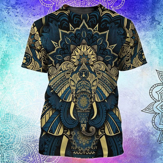 3D All Over Print Mandala Elephant Shirt, Mandala Hippie Shirts TO1006