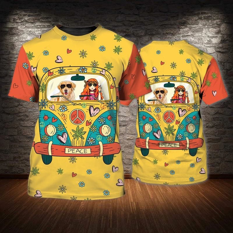 3D All Over Printed Hipster Tshirt For Men And Women, I Am Hippie 3D Shirts, Hippie Bus Tshirt, Hipster Present TO0702