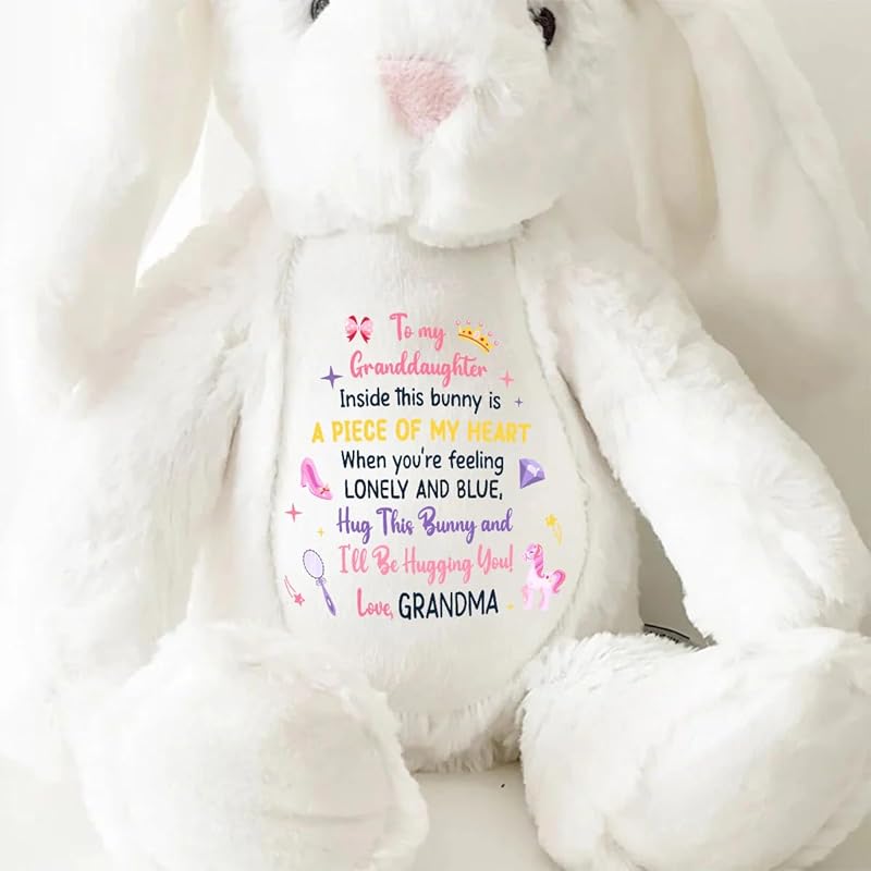 Inside This Bunny Is A Piece Of My Heart To Be Your Guardian Personalized Stuffed Bunny, Personalized Stuffed Bunny For Baby Grandkids TD0016