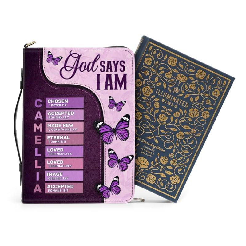 God Says I Am Personalized Bible Cover, Personalized Christian Art Gifts Bible Cover For Women TD0012