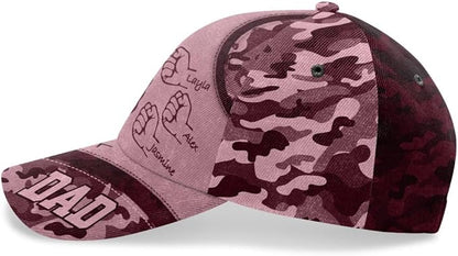 Dad Fist Bump Fathers Day Family Personalized Cap, Personalized Classic Cap CP0002