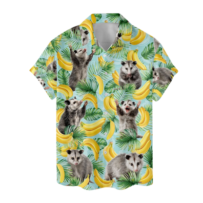 Opossum And Banana Tropical Hawaiian Shirt Men Women, Opossum Hawaiian Shirts HE0274
