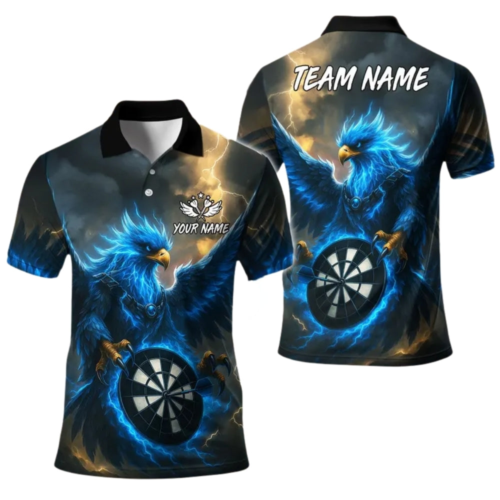 Custom Blue Eagle Darts Men Polo Shirt, Custom Eagle Darts Team Shirts DE0018