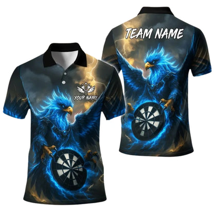 Custom Blue Eagle Darts Men Polo Shirt, Custom Eagle Darts Team Shirts DE0018