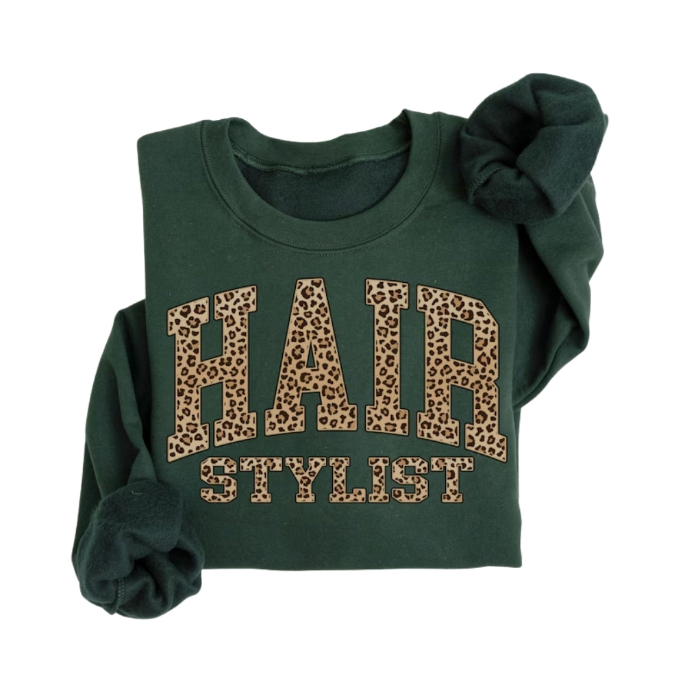 Hair Stylist Leopard Sweatshirt, Hair Stylist Sweater 2D0781