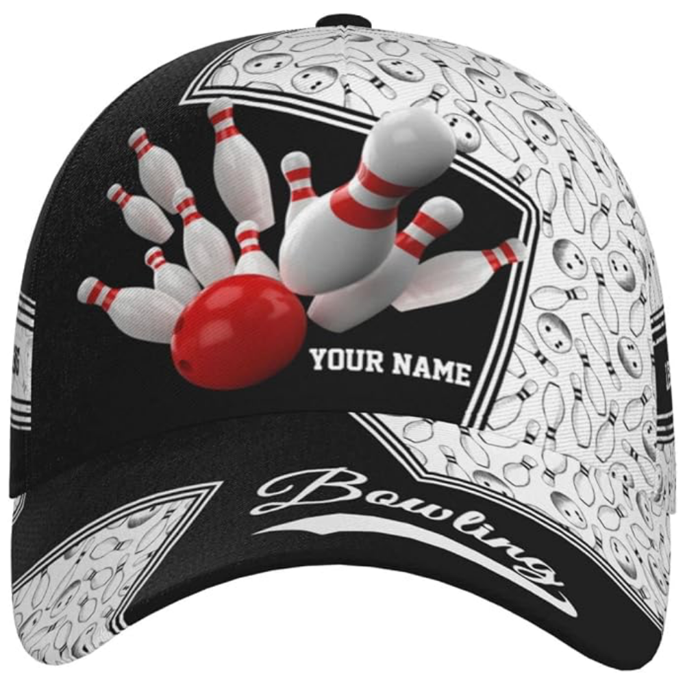Custom Bowling 3D Printed Basbeball Cap, Custom Bowling Player Cap Hat CP0624