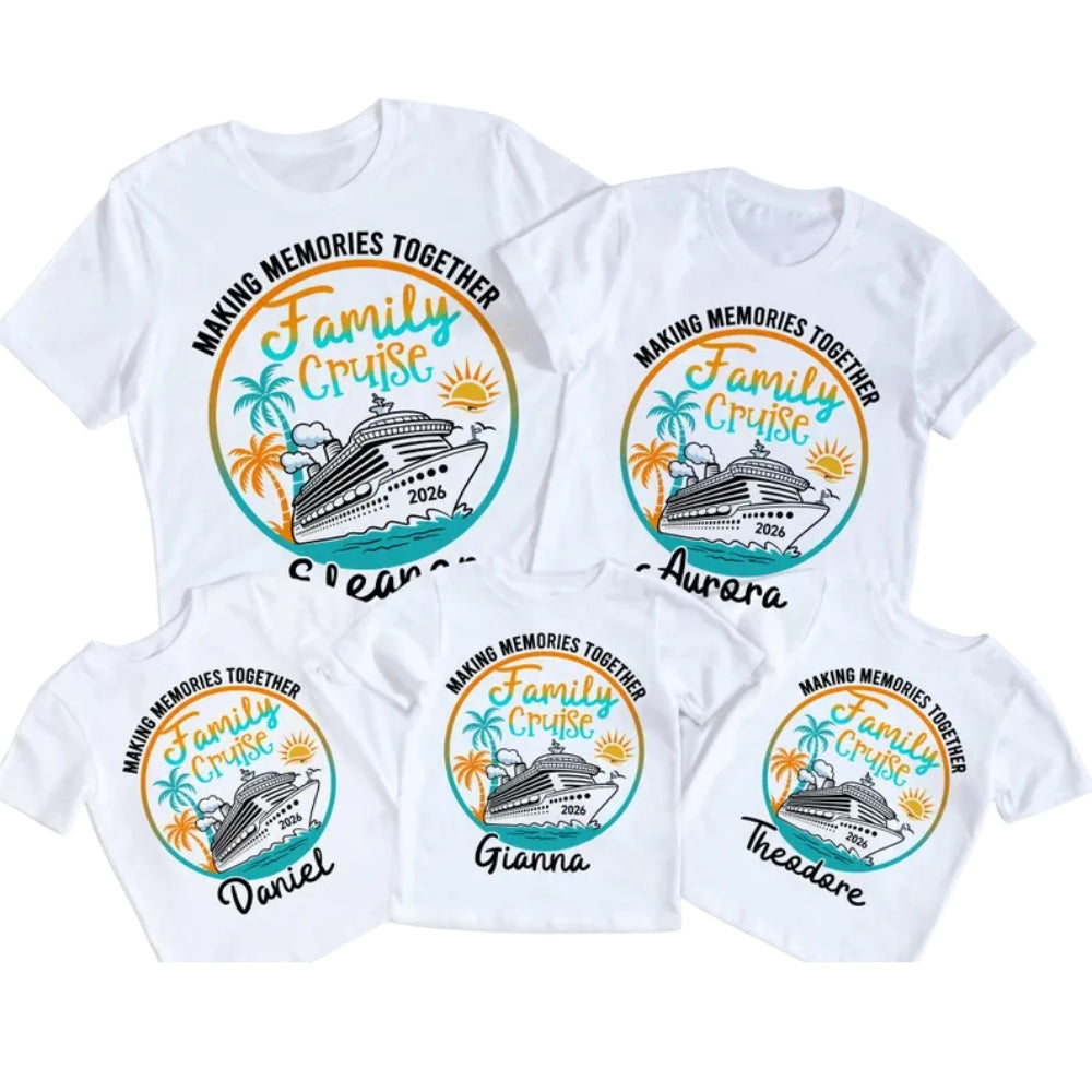 Making Memories Together Custom Cruise Family Vacation T Shirts, Custom Matching Family Cruise Vacation Shirts ET0072
