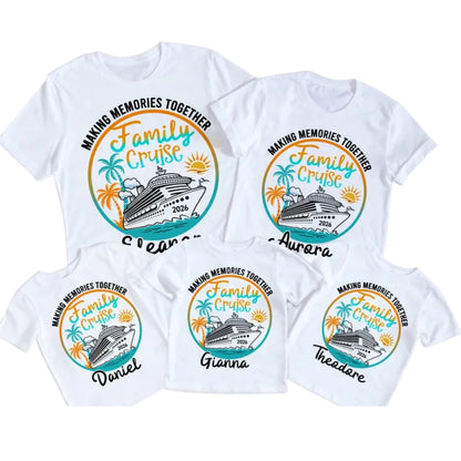 Making Memories Together Custom Cruise Family Vacation T Shirts, Custom Matching Family Cruise Vacation Shirts ET0072
