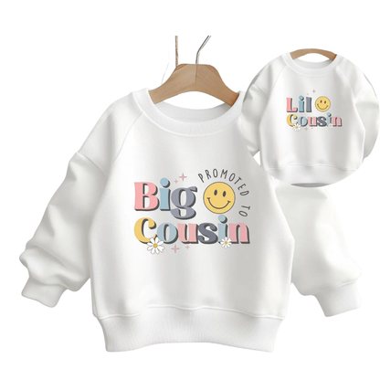 Promoted To Big Cousin Lil Cousin Sweatshirt Matching, Pregnancy Announcement Matching Cousin Sweatshirts ET1487