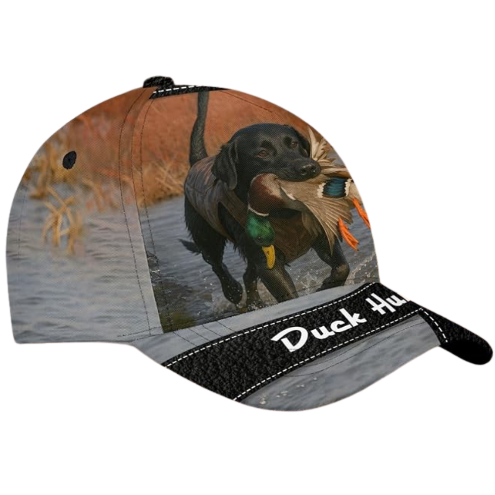 Duck Hunting Dog Custom Name 3D Baseball Cap For Hunter, Custom Duck Hunting Caps Hats CP0534