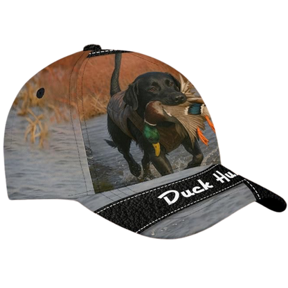 Duck Hunting Dog Custom Name 3D Baseball Cap For Hunter, Custom Duck Hunting Caps Hats CP0534