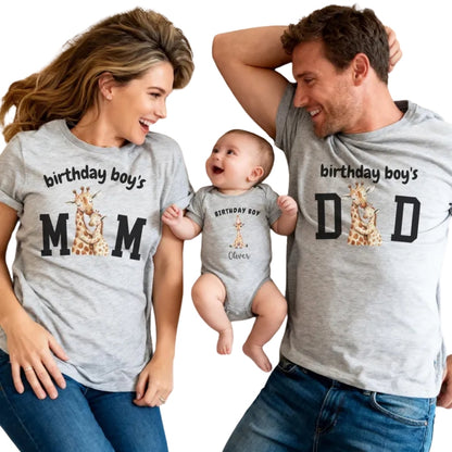 Giraffe Birthday Boy Custom Matching Birthday Family T Shirts, Custom Birthday Giraffe Matching Shirts For Family ET0666