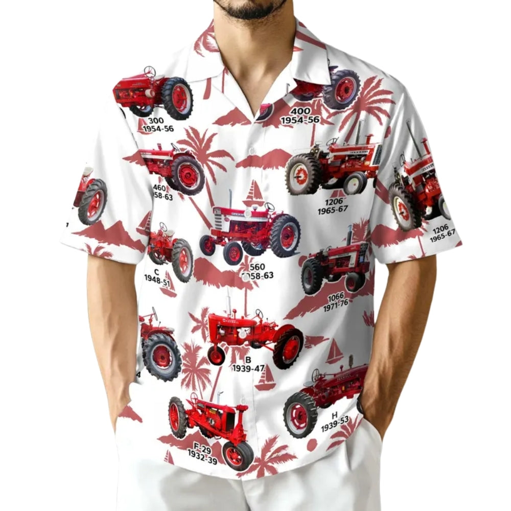 Men's Tractor Hawaiian Shirt For Farmer, Tractor Hawaiian Shirts HE0009