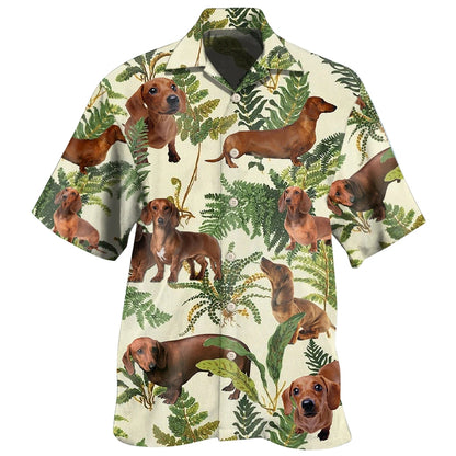 Tropical Dachshund Dog Hawaiian Shirt For Men And Women, Dachshund Lover Hawaiian Shirts HE0420