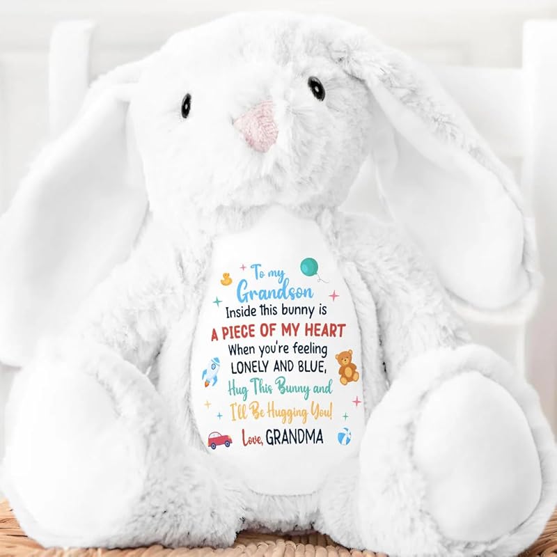 Inside This Bunny Is A Piece Of My Heart To Be Your Guardian Personalized Stuffed Bunny, Personalized Stuffed Bunny For Baby Grandkids TD0016