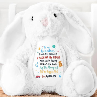 Inside This Bunny Is A Piece Of My Heart To Be Your Guardian Personalized Stuffed Bunny, Personalized Stuffed Bunny For Baby Grandkids TD0016