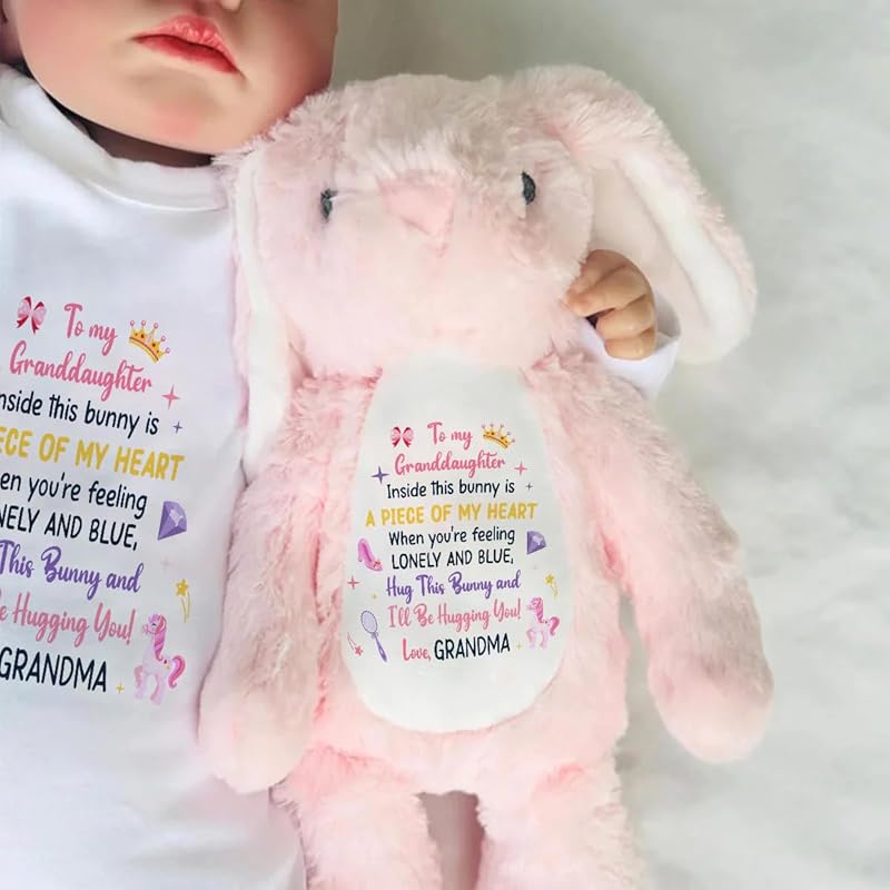 Inside This Bunny Is A Piece Of My Heart To Be Your Guardian Personalized Stuffed Bunny, Personalized Stuffed Bunny For Baby Grandkids TD0016
