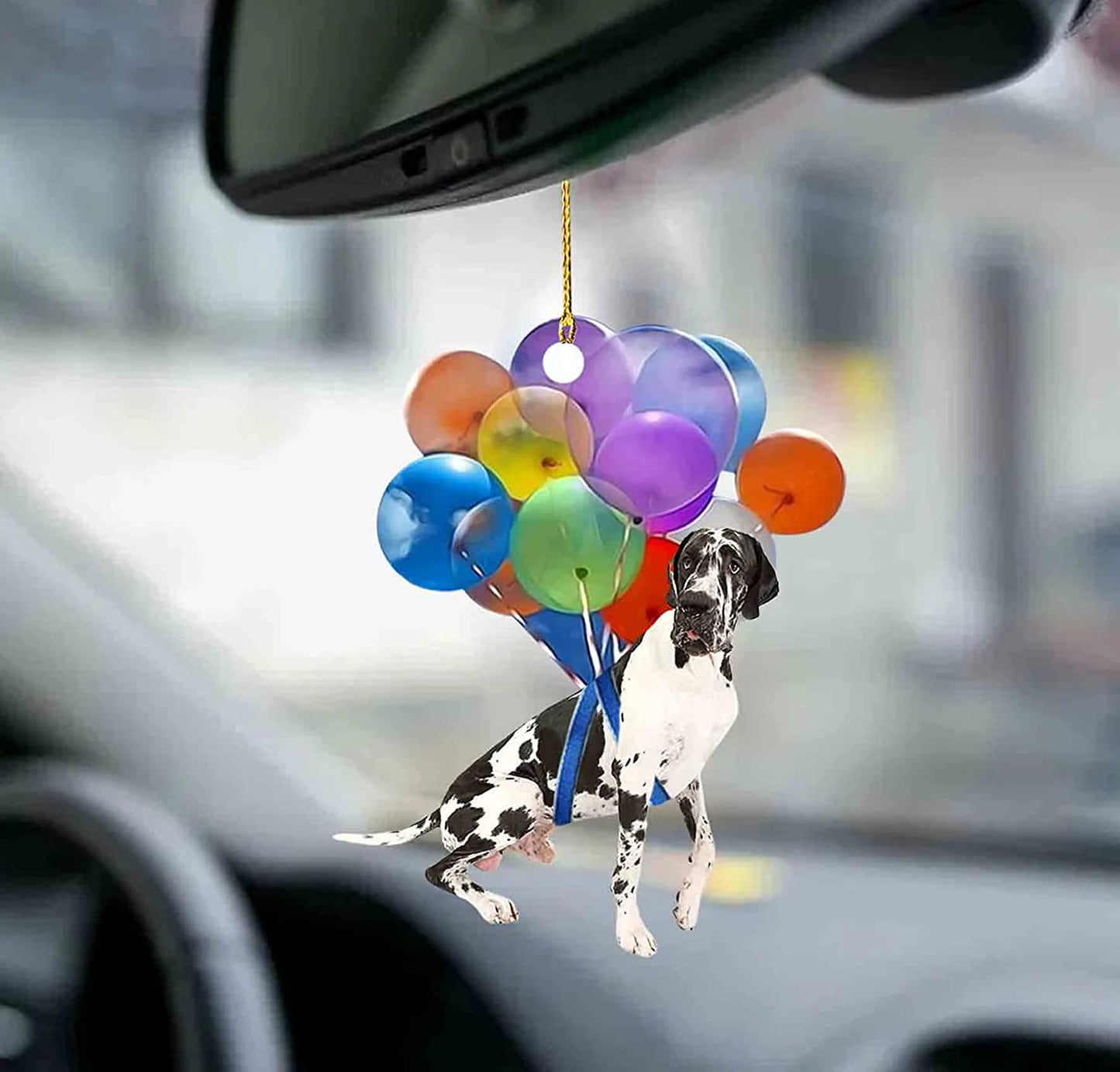 Cute Great Dane Dog Fly With Bubbles Car Hanging Ornament Dog Ornament Lasfour OO0815